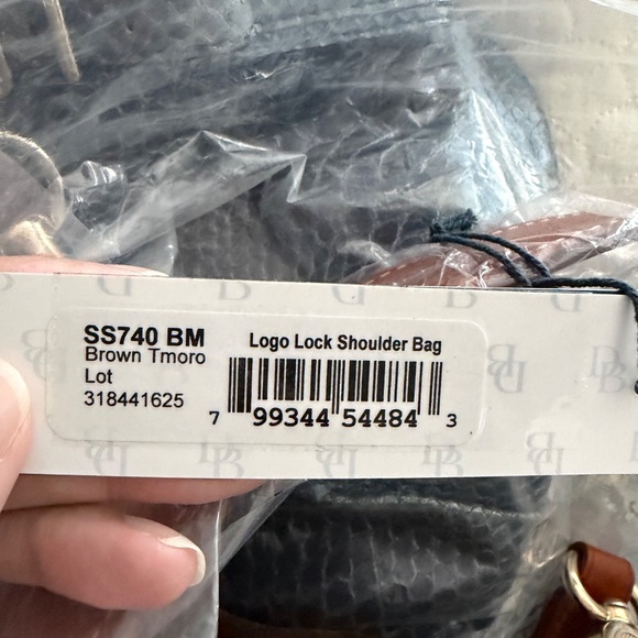 Dooney & Bourke Suede Logo Lock Slouchy Shoulder Bag + Coin Purse Brown Tmoro - Picture 6 of 15